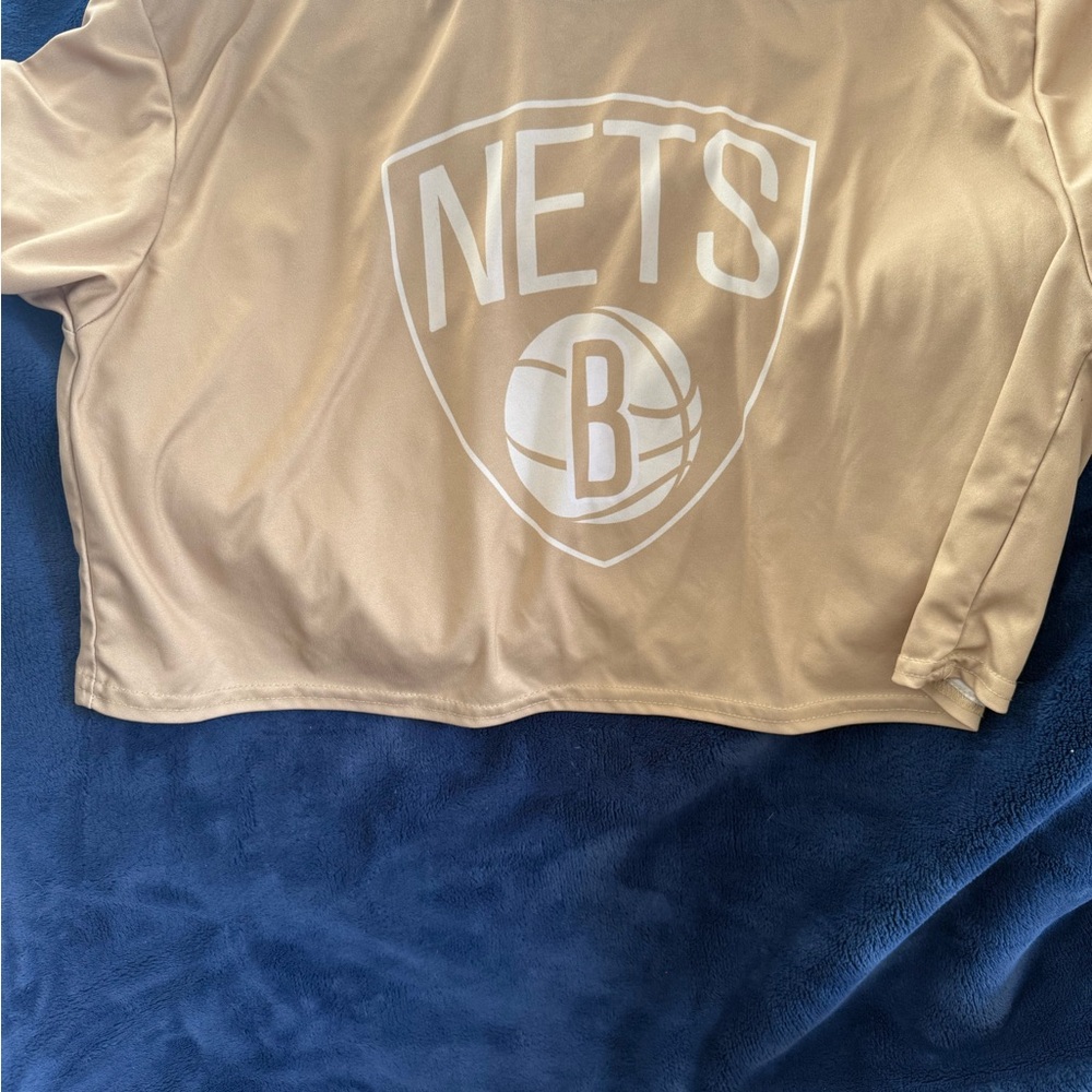 Tan Brooklyn Nets Crop Top